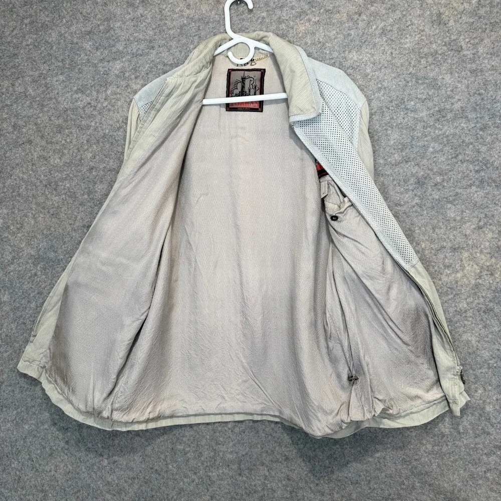Torras 100% Silk Leather Jacket Mens (fits Large XL) Blue Gray Mesh‎ Zip Spain